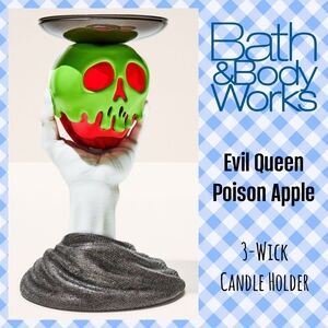 BBW Disney Villain Evil Queen Poison Apple 3-Wick Candle Holder